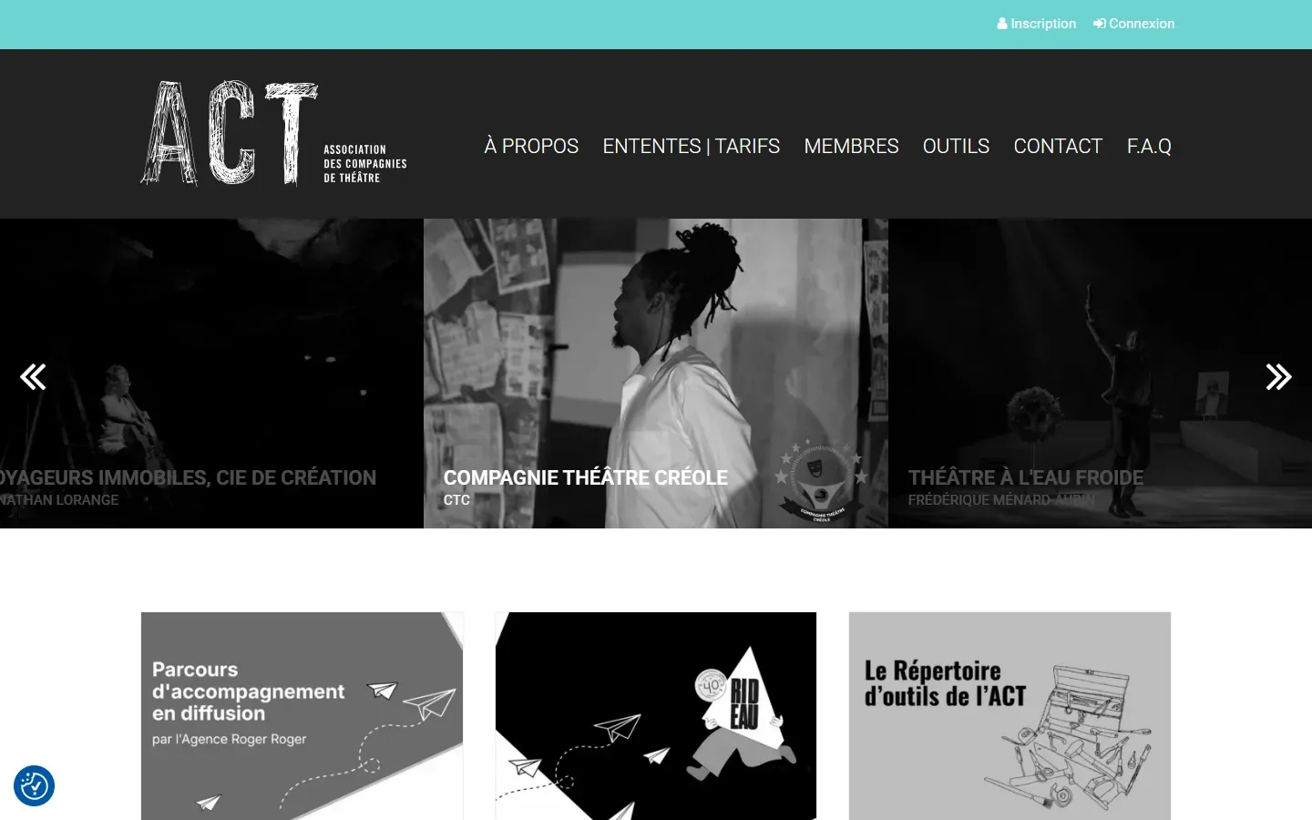 Page d'accueil de act-theatre.ca